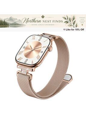 Slim Stainless Steel Mesh Watch Band Magnetic Clasp Replacement Strap